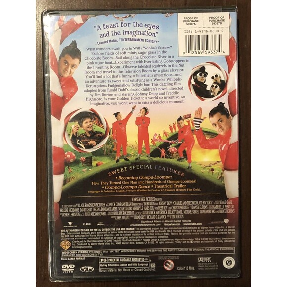 Charlie and the Chocolate Factory DVD Special Edition Johnny Depp Warner Bros. - Picture 2 of 4